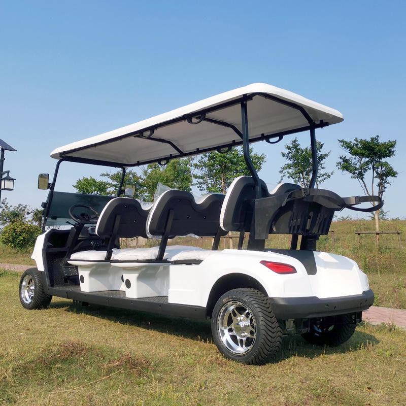 30km / H - 50km / h 4 Wheel Electric Golf Cart بطارية ليثيوم 6 Seater Golf Buggy